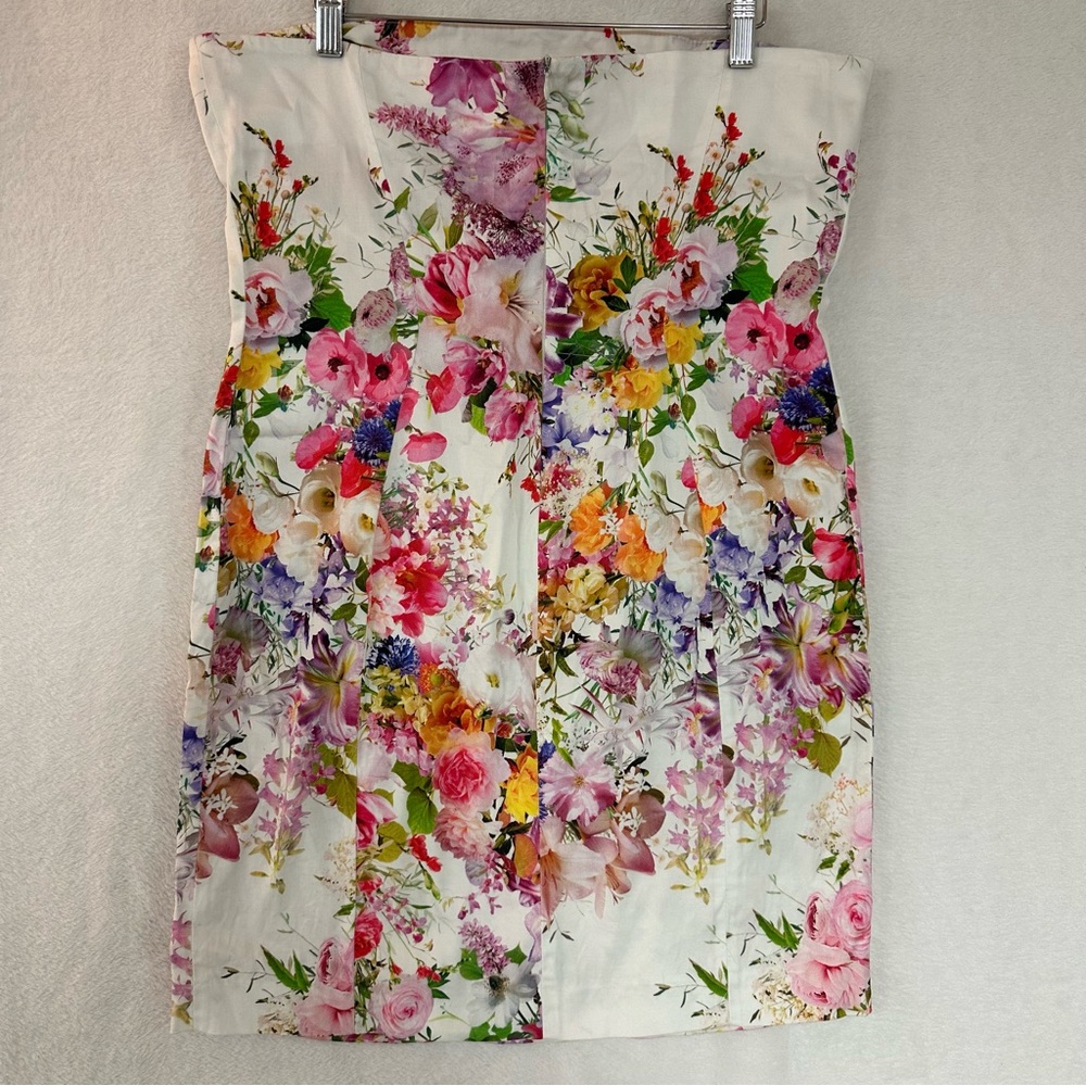 Zara Strapless Dress Floral size L Women - Picture 2 of 16
